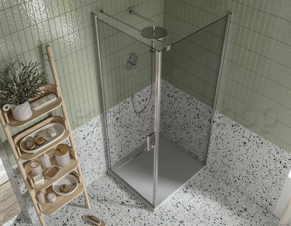 Box doccia 70x90 Nizza un battente reversibile 6 mm H 190 alluminio cromo