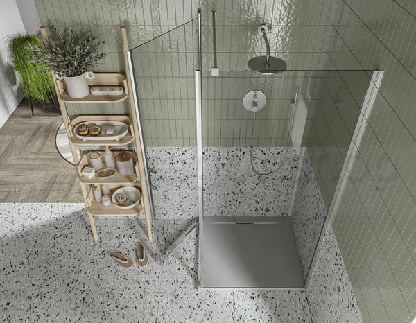 Box doccia 70x90 Nizza un battente reversibile 6 mm H 190 alluminio cromo