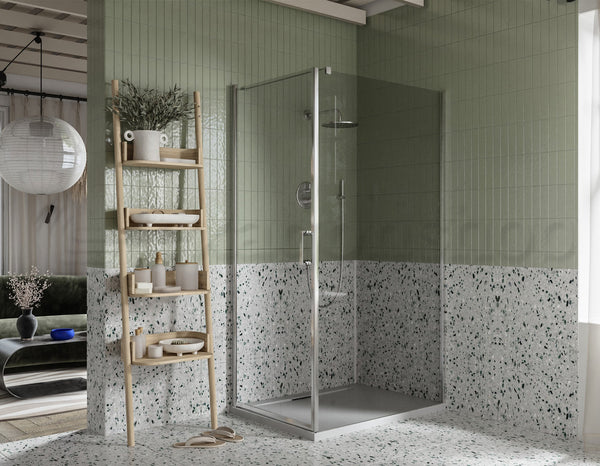 Box doccia 80x100 a battente vetro 6 mm H 190 alluminio cromo Nizza