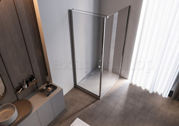 Box doccia 80x100 a battente vetro 6 mm H 190 alluminio cromo Nizza