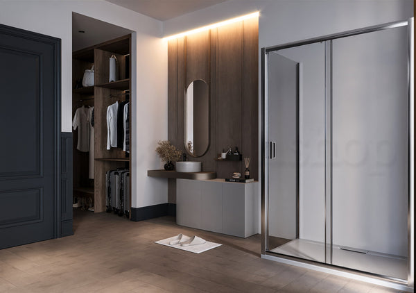 Box doccia 80x120 Nuvola un anta scorrevole reversibile trasparente 6 mm H 190 cromo