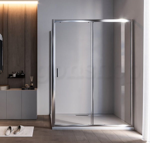 Box doccia 80x140 Nuvola un anta scorrevole reversibile trasparente 6 mm H 190 cromo