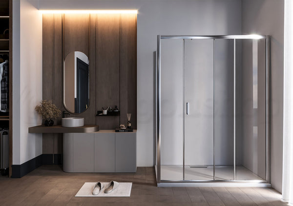 Box doccia 70x140 Nuvola un anta scorrevole reversibile 6 mm H 190 cromo