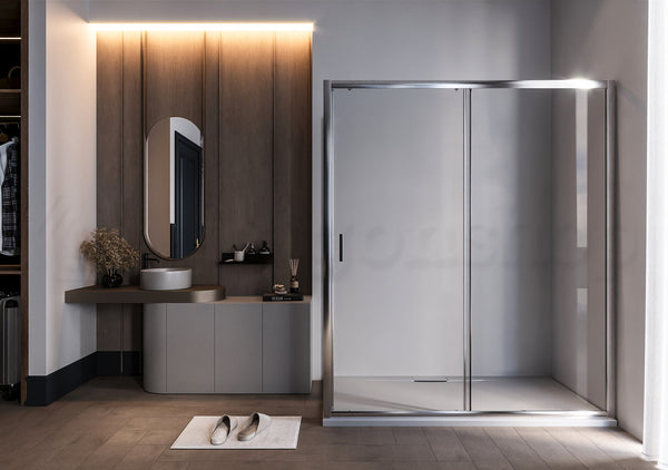 Box doccia 80x160 Nuvola un anta scorrevole reversibile 6 mm H 190 cromo