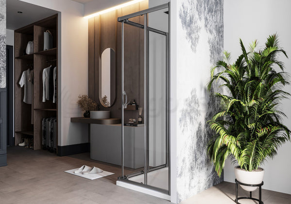 Box Doccia 100x100 Genio due ante scorrevoli vetro 6 mm trasparente H 195 cromo