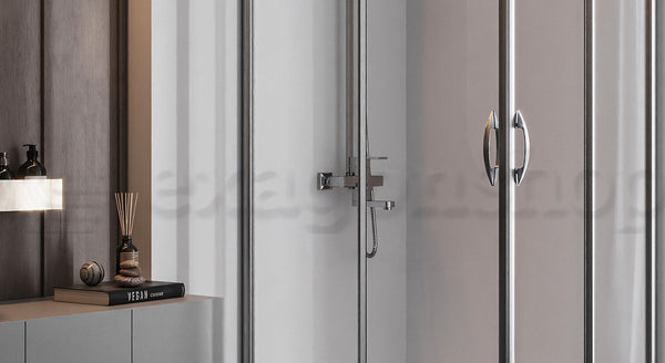 Box Doccia 100x100 Genio due ante scorrevoli vetro 6 mm trasparente H 195 cromo