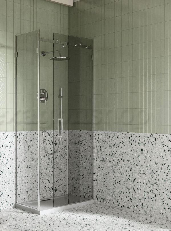 Box doccia 80x100 Sofia un anta scorrevole reversibile vetro 8 mm H 195 cromo