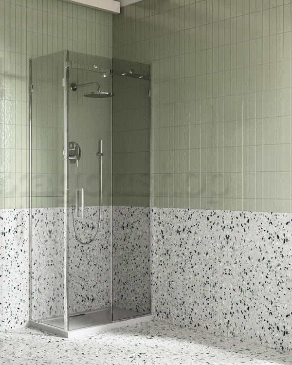 Schema tecnico di Box doccia 80x100 Sofia un anta scorrevole reversibile Cromo Lucido con misure e configurazione...