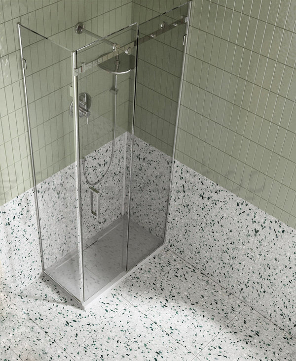 Box doccia 80x100 Sofia un anta scorrevole reversibile vetro 8 mm H 195 cromo