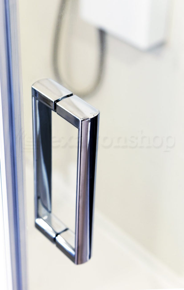 Box doccia a nicchia 160 cm anta scorrevole magnetica reversibile vetro temperato 6 mm H.190 profili alluminio cromo Nuvola