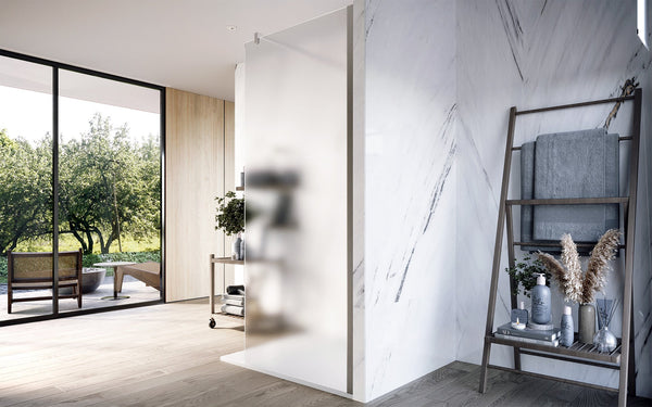 Parete doccia Walk in 120 cm Marsiglia vetro opaco 8 mm cromo H 195