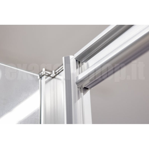 Novellini Elyane Sf Box Doccia angolare 80x80 H.190 chiusura a soffietto vetro Trasparente 6 mm Profili Cromo