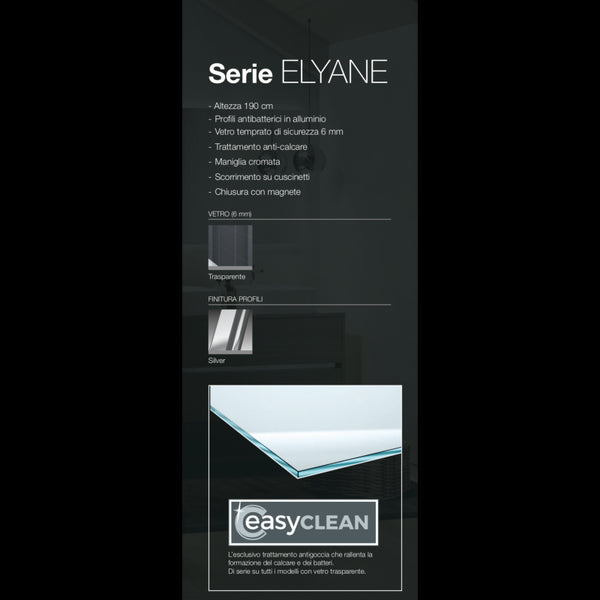 Novellini Elyane Sf Box Doccia angolare 80x80 H.190 chiusura a soffietto vetro Trasparente 6 mm Profili Cromo