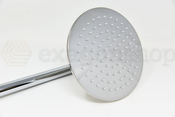 Soffione doccia tondo 20 cm 6,5 mm con braccio 30 cm in acciaio cromo lucido Smart