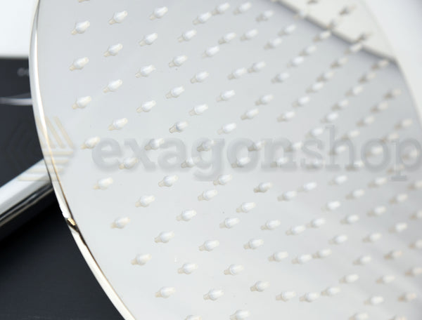 Soffione doccia tondo 30 cm sp. 6,5 mm con braccio 30 cm in acciaio cromo lucido Smart