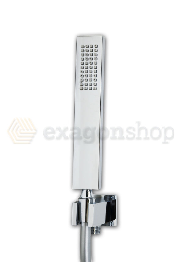 Set soffione doccia 20x20 quadro Smart braccio 30 cm cromo