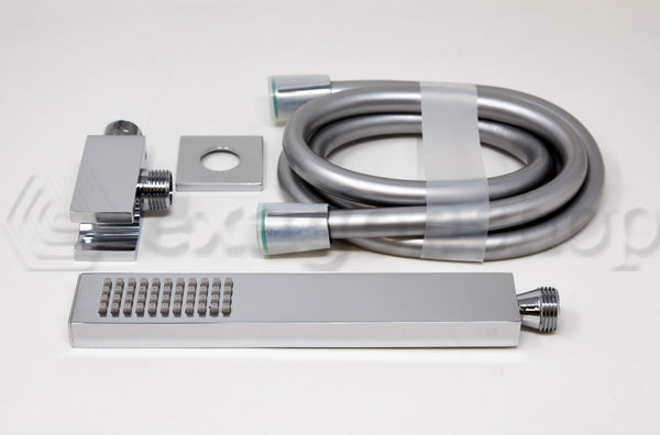 Set soffione doccia 20x20 quadro Smart braccio 30 cm cromo