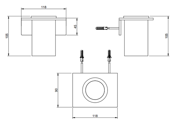 Treemme 5mm IT9004ISZZZZ bicchiere portaspazzolini a muro bianco inox satinato