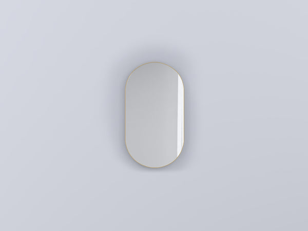 Cielo I Catini specchio ovale 90x50 con struttura in legno bronzo spazzolato