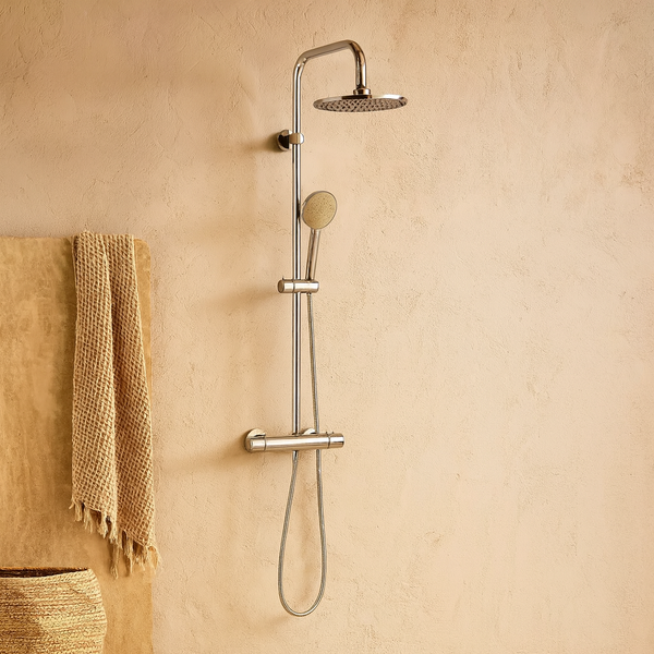 New Line Colonna Doccia 115 Cm Con Miscelatore e Soffione 20 Cm Cromo