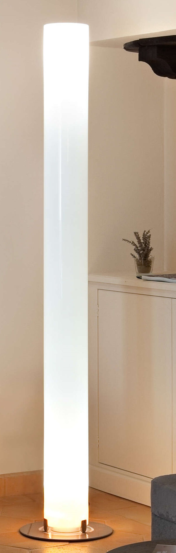 Flos Stylos Lampada da pavimento argento 200 cm in PMMA