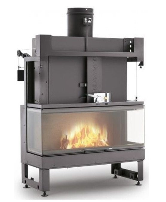 Caminetto a legna 20 kw ad aria e irraggiamento Palazzetti Ecomonoblocco EM16:9 3D 802572860