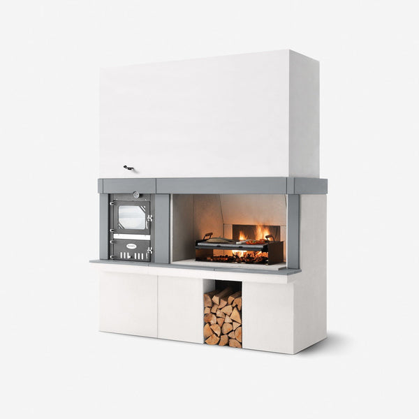 Camino aperto a Legna con forno ad aria e modulo Grill Palazzetti Linosa 802200320
