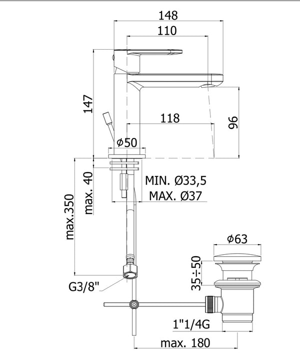 Paffoni Candy Coppia rubinetti Lavabo Bidet CA075HCR CA135CR