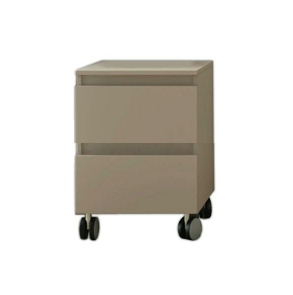 Cassettiera 41x44 multiuso a due cassetti con ruote Tortora Opaco Hop