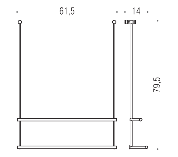Cavalletto universale per box doccia con due portasalviette cromo B9658 Colombo Design
