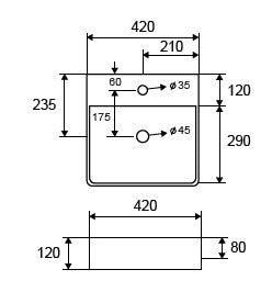 New Line Xr3 Lavabo 42x42 Appoggio bordo rubinetteria In Porcellana Bianco