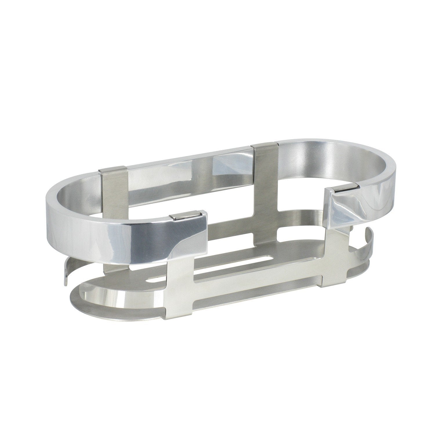 Koh-i-noor Materia 6019 cestino contenitore 25x11 da incollare a muro in alluminio anodizzato cromo
