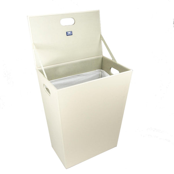 Koh-i-noor 2463 cesto porta biancheria grande 48x30 in mdf e ecopelle crema