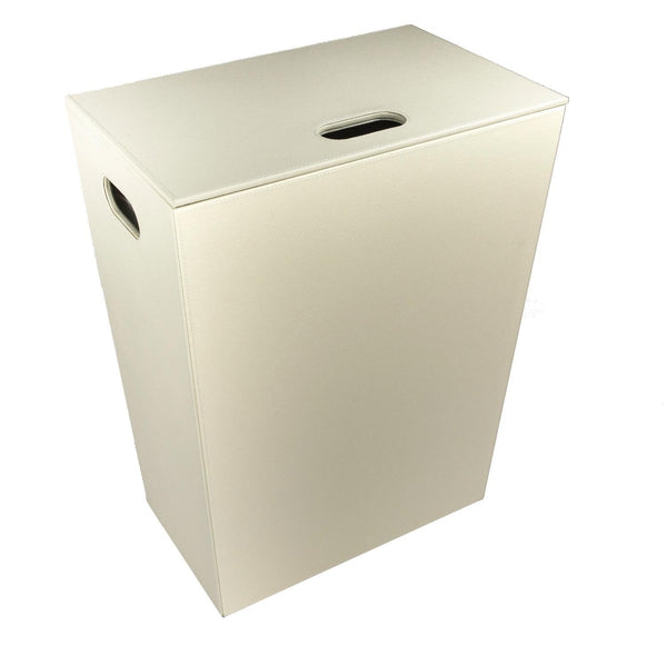 Koh-i-noor 2463 cesto porta biancheria grande 48x30 in mdf e ecopelle crema