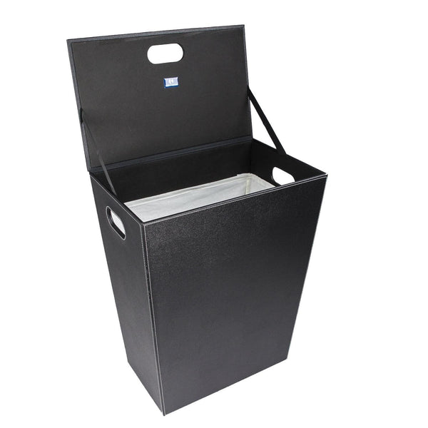 Koh-i-noor 2463 cesto porta biancheria grande 48x30 in mdf e ecopelle nero