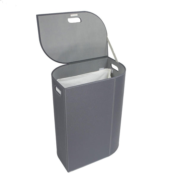 Koh-i-noor Vela cesto portabiancheria in ecopelle antracite