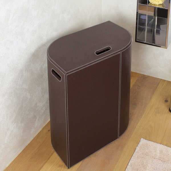 Koh-i-noor Vela cesto portabiancheria in ecopelle marrone