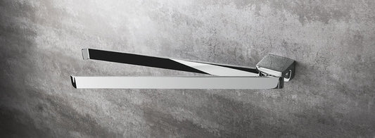 Colombo Alize Portasciugamani 38 cm pieghevole Cromo, dettaglio ravvicinato del materiale e dell'aggancio - Colombo Design