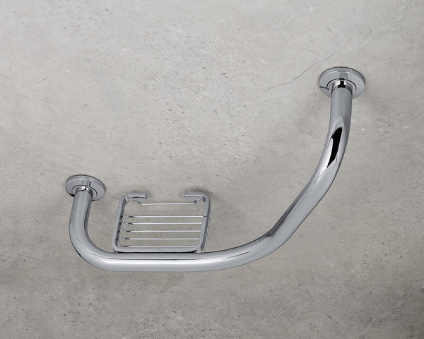 colombo contract b9722 maniglia di sicurezza vasca con portasapone cromo