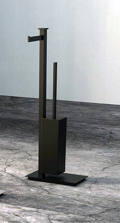 Colombo units b9107snm piantana portarotolo e portascopino sinistro nero opaco