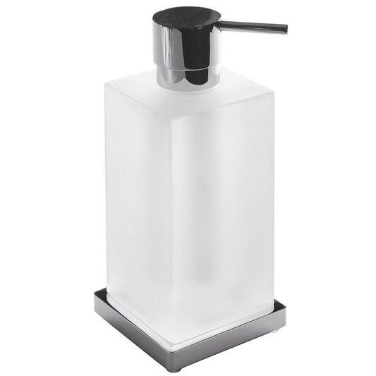 Colombo Look B9317 Dispenser sapone liquido da appoggio in Vetro Acidato Naturale cromo
