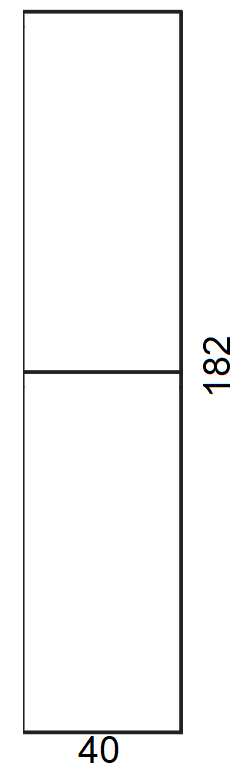 Mobile colonna 40x182 due ante tortora opaco fianchi pietra