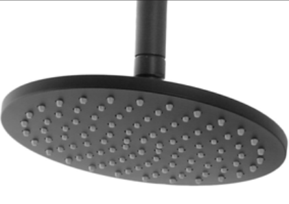 Colonna doccia con soffione 20 cm tondo in acciaio nero opaco 718116 Platinum