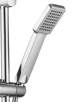 Colonna doccia con soffione 20x20 anticalcare saliscendi regolabile deviatore doccetta 3 jet flessibile 150 cm in acciaio cromo 872002 Platinum