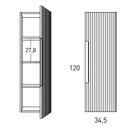 Colonna bagno 120x34 Mango reversibile canapa