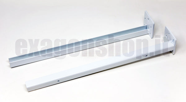 Coppia di staffe metalliche per mensoloni lavabo bianco