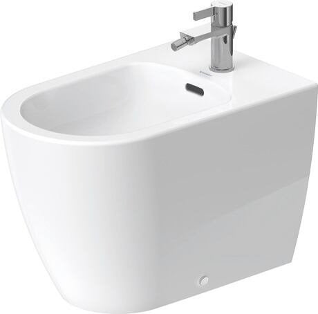 Coppia sanitari filo muro a pavimento senza brida con sedile soft close bianco Soleil Duravit