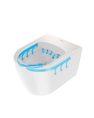 Coppia sanitari vaso e bidet sospesi senza brida con sedile soft close bianco Soleil Duravit