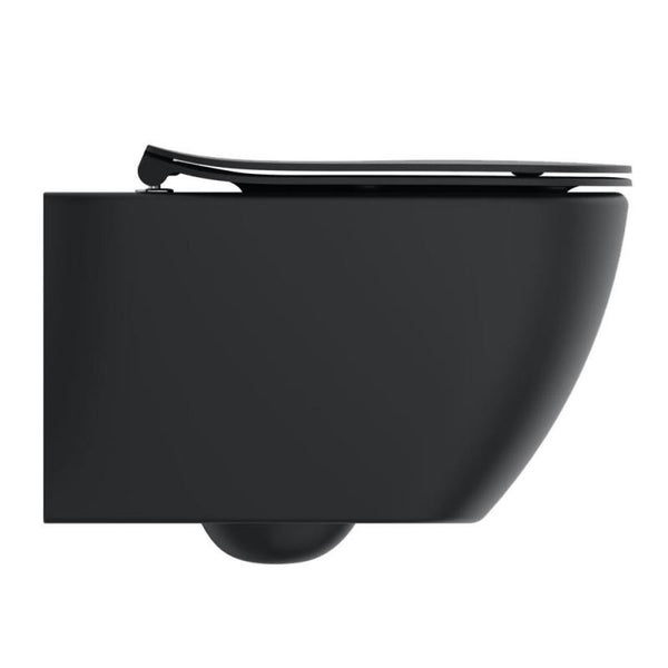 Ideal Standard Tesi coppia sanitari sospesi Vaso Acquablade e bidet sospeso e Sedile Slim Rallentato Nero opaco