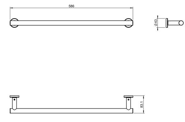 Cosmic Architect 2050165 Portasciugamani 59 cm per fissaggio a muro Cromo